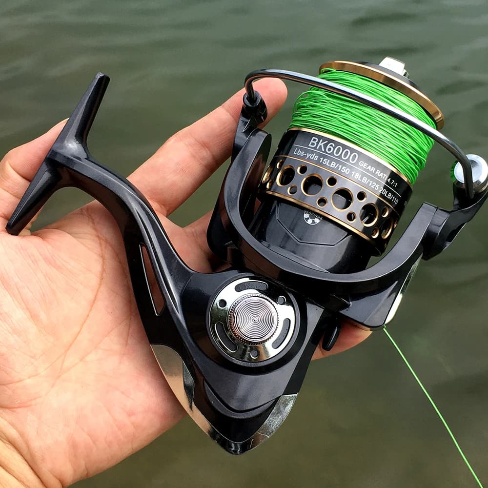 Moulinet spinning surfcasting 2000 à 7000 ultra-léger max drag 12kg ratio 5.2:1 pour pêche en mer jigging et surfcasting