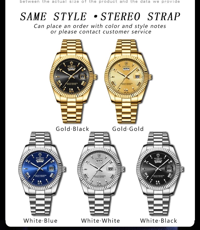 Montre homme BINBOND classique affaires sport quartz étanche lumineuse - montre personnalisée