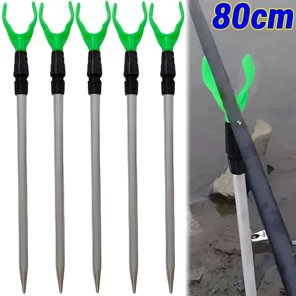 Support de canne à pêche métallique réglable type Y portable ultra-court fixation sol