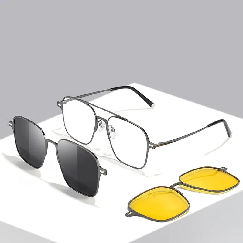 Lunettes magnétiques 3 en 1 métal polarisées ordinateur conduite pêche 2023 UV400 7009