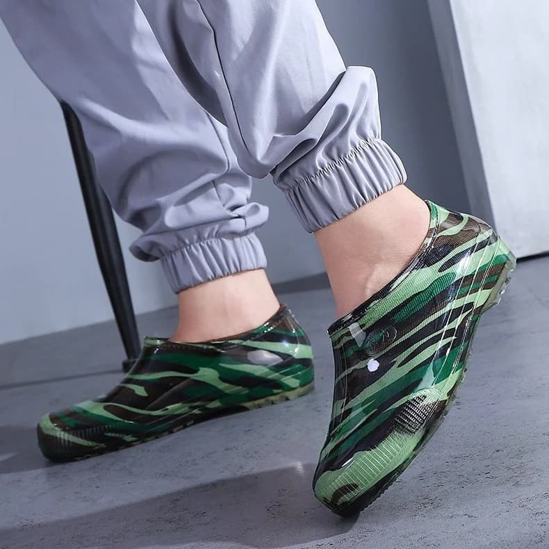 Bottes de pluie homme basse légères cuisine travail antidérapantes respirantes imperméables casual bout rond