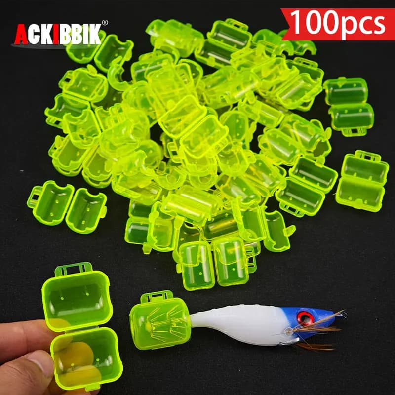 Lot de 100 protections d'hameçons pour leurres calmar - Coques de protection pour pêche aux céphalopodes