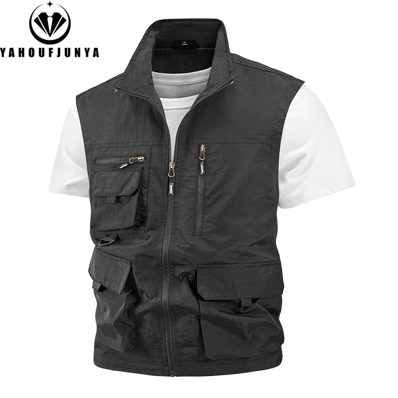 Gilet pêche homme été 2024 respirant avec multiples poches - léger et ample pour camping et activités extérieures
