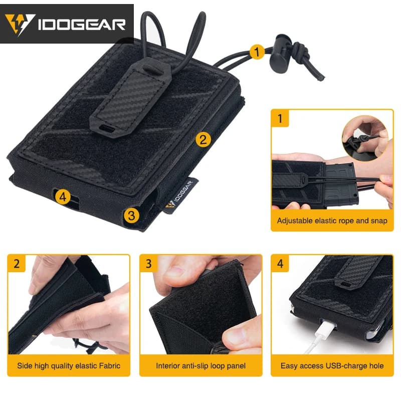 Étui téléphone tactique IDOGEAR TGS 5.56 - Pochette MOLLE universelle camouflage 3588 pour pêche