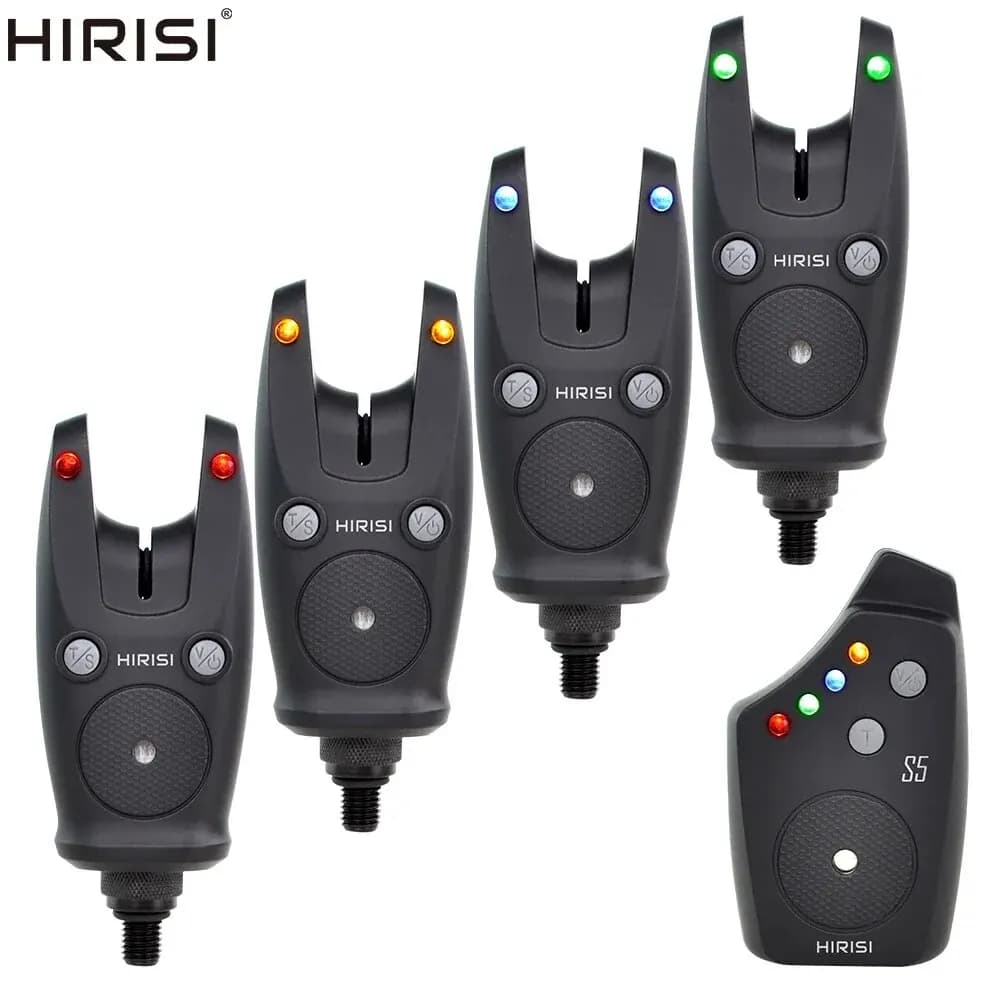 Alarme de pêche sans fil Hirisi S5 étanche - Détecteur de touches carpe avec indicateur sonore et lumineux