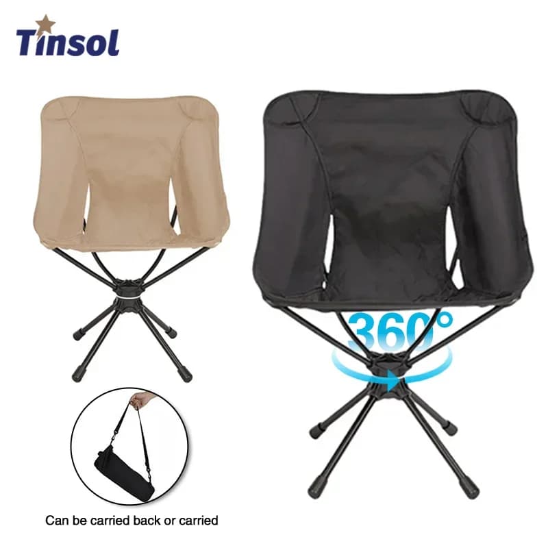 Chaise pivotante portable détachable avec sac de pêche - Camping, randonnée et activités outdoor