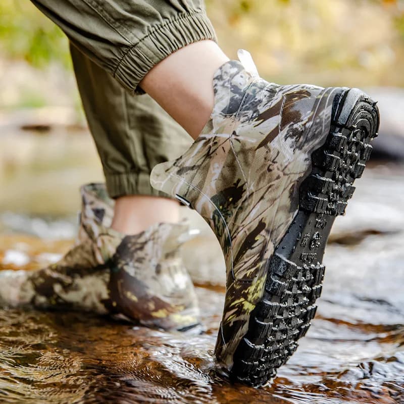 Bottes de pluie homme grande taille camouflage anti-dérapantes imperméables PVC 46 47 48