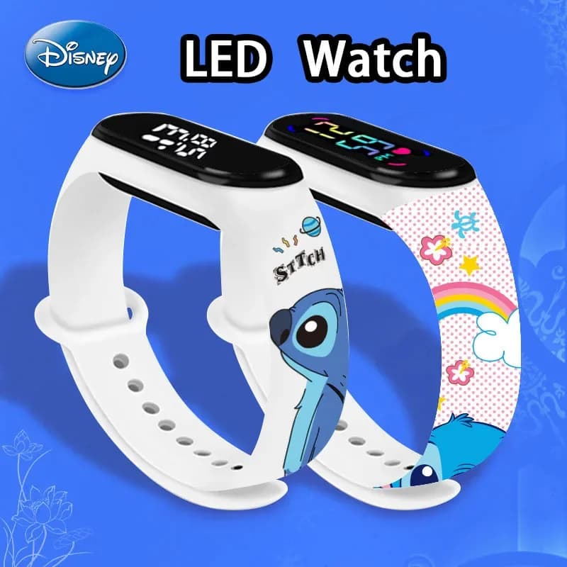 Montre Lilo & Stitch Disney enfant LED lumineuse étanche sport silicone cadeau anniversaire