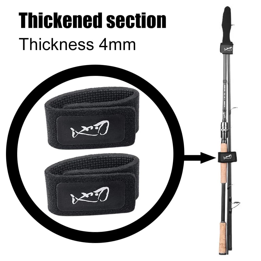 Ceinture porte-canne de pêche élastique avec 3 sangles réglables et protège-embout pour leurres