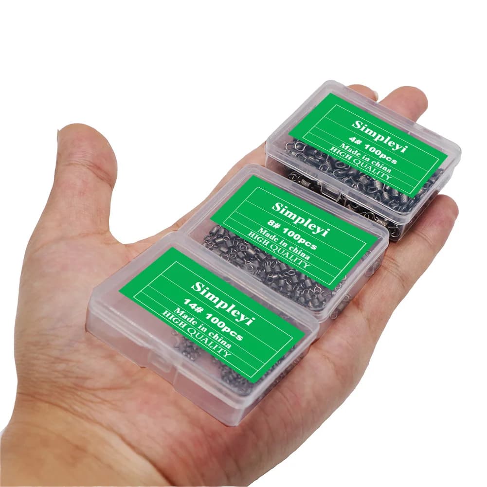 50 à 100 émerillons à bille roulements billes - Connecteurs pêche acier inoxydable tailles 4/0 à 14