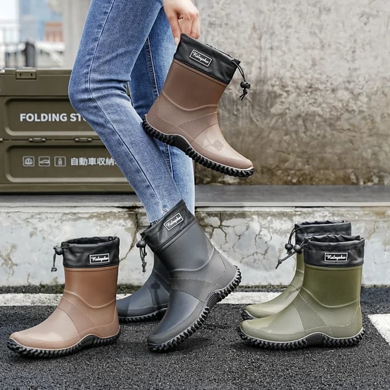 Bottes de pluie courtes homme femme imperméables légères antidérapantes plage commuting unisexe