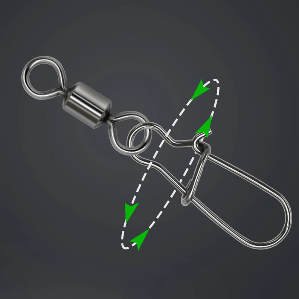 50 connecteurs fishing DNDYUJU acier inox avec roulement à billes pour leurres hooks