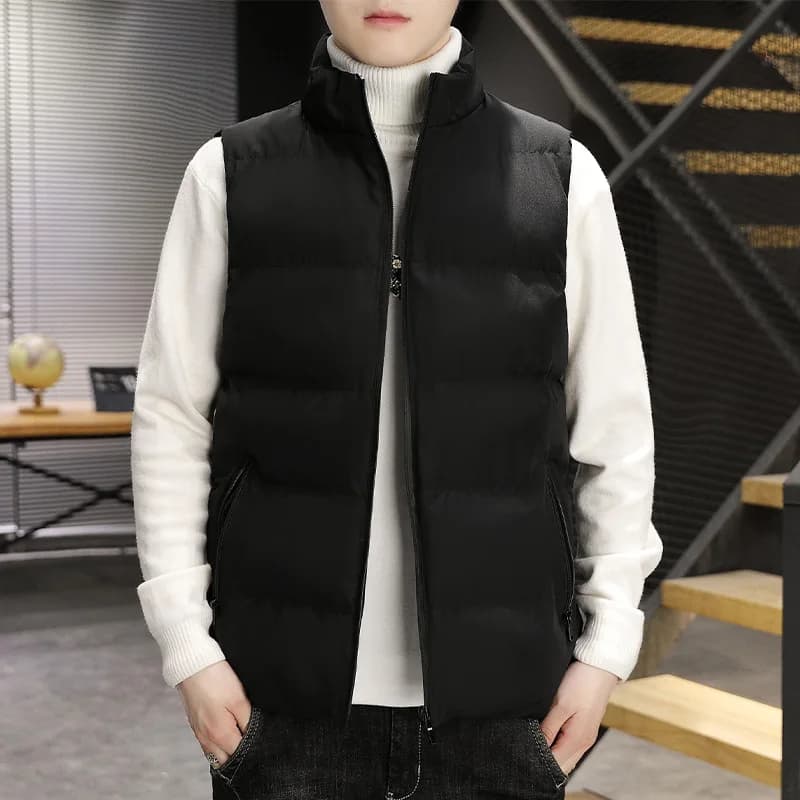 Gilet matelassé homme léger hiver pêche - Veste sans manches chaude coupe-vent pour outdoor et pêche hivernale