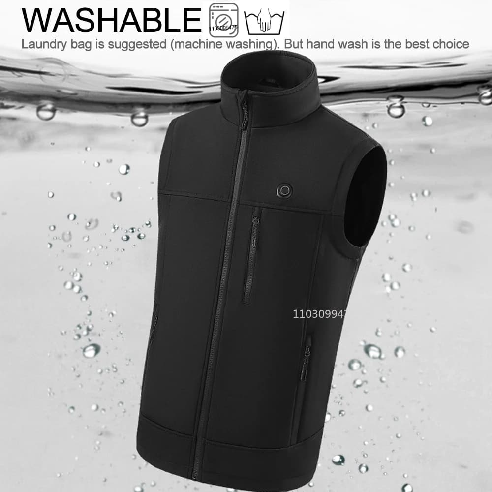 Veste chauffante USB pêche hiver - Veste chauffante 9 zones homme femme - Veste de ski randonnée hivernale