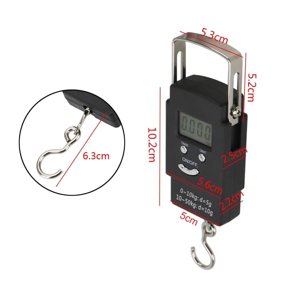 Balance numérique accrocheuse 50Kg/110lb LCD électronique pour pêche bagages voyage portable outil maison