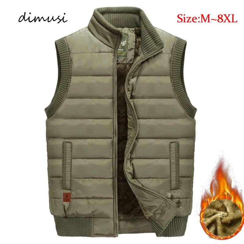 Veste polaire sans manches imperméable hiver 8XL - Gilet matelassé col montant coupe-vent homme
