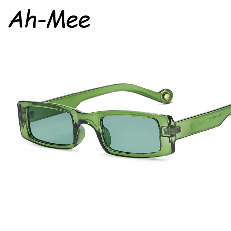 Lunettes de soleil rectangle pêche homme femme protection UV400 monture verte transparente randonnée