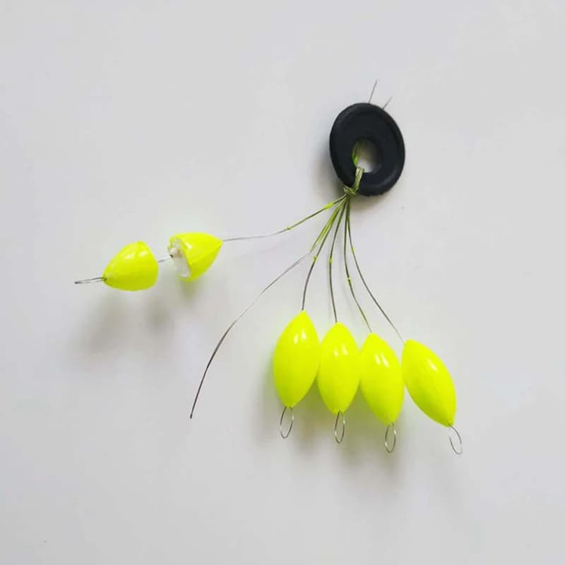 Lot 480 perles flottantes mini ovale rouge jaune mix pour montages pêche flotteurs 7 étoiles