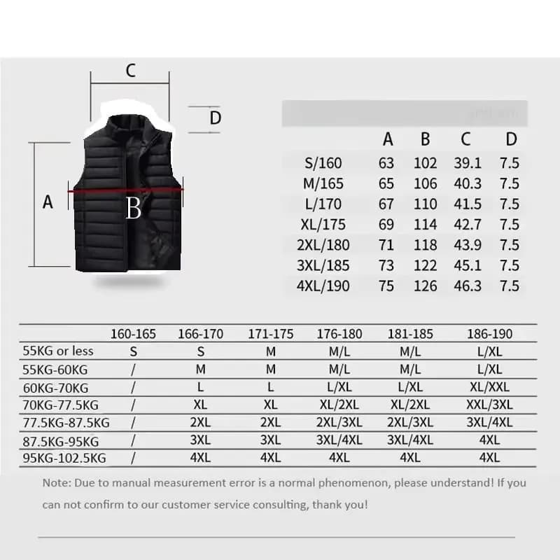 Veste sans manches homme hiver matelassée col droit vestes chaudes coton pour pêche