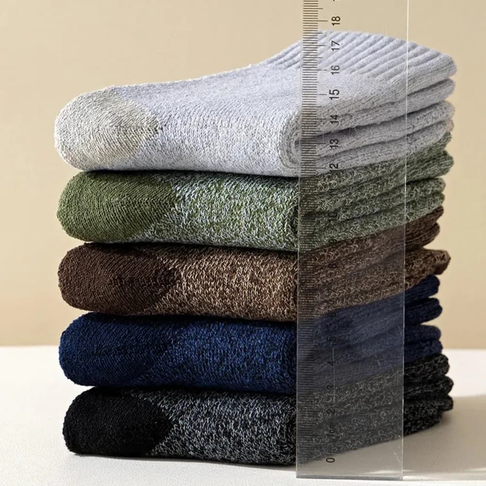 5 paires chaussettes randonnée laine mérinos super épaisses temps froid pêche hivernale