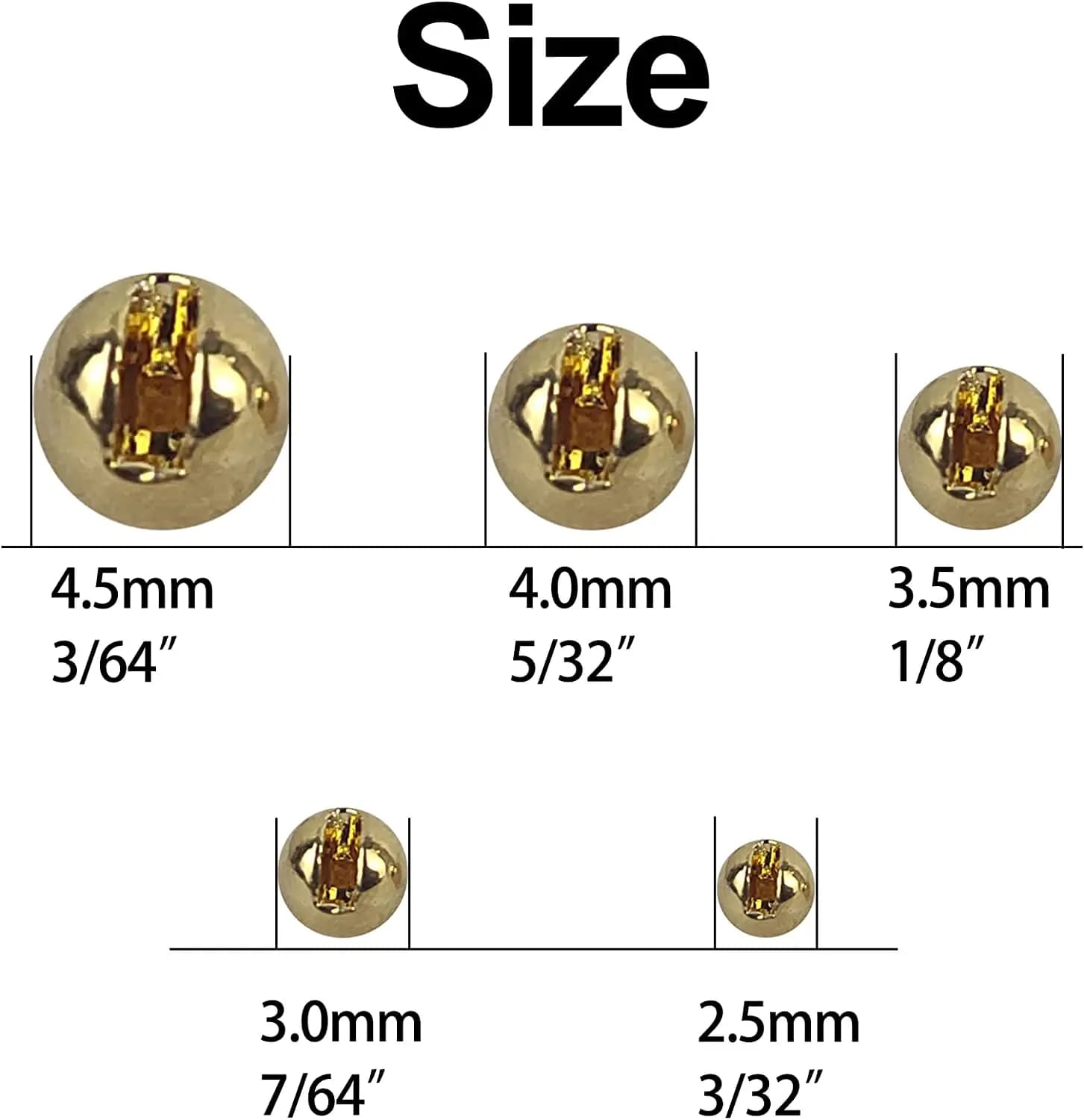 Perles pour montage de mouches Aventik 25 pièces tailles 2.5 à 4.0mm pour nymphes truite et carpe