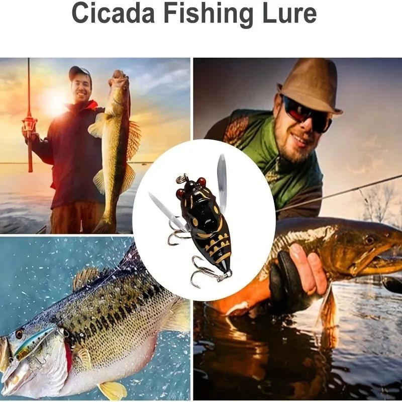 Leurre cigale 4cm/5.5g avec yeux 3D holographiques - Appât dur pour pêche au bar et carnassiers en eau douce