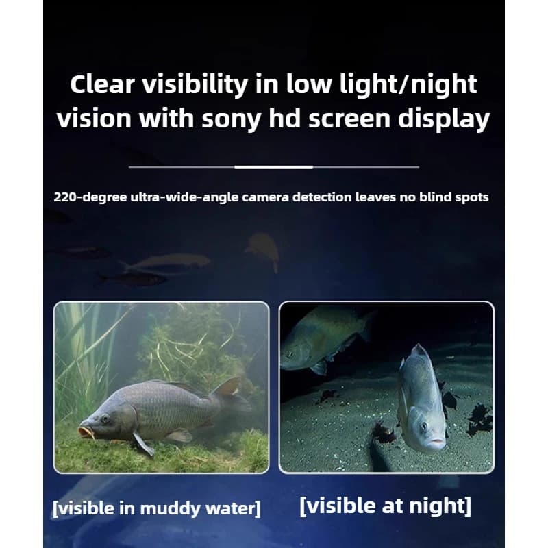 Sondeur de pêche vision nocturne 4.3/5 pouces étanche ultra clair avec caméra sous-marine et boîte
