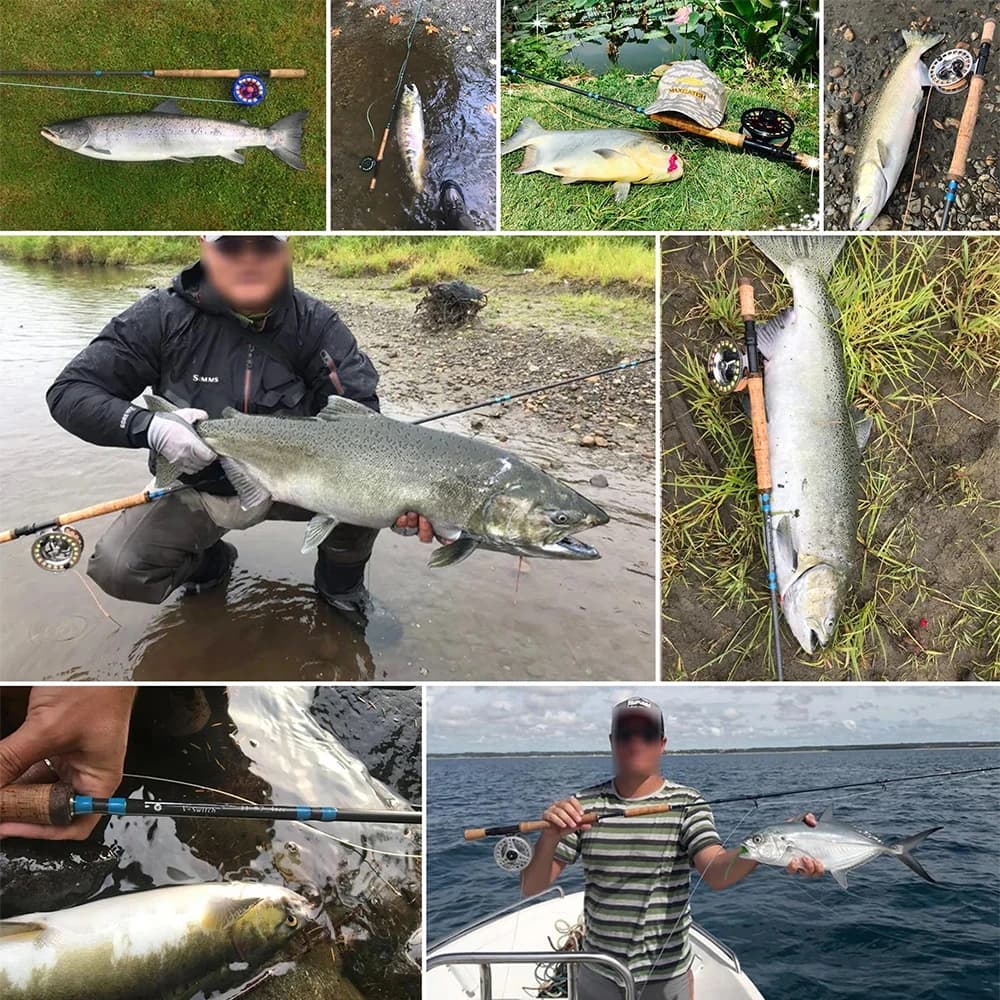 Canne à mouche MAXCATCH Switch & Nymph 9'-11'6'' 2-9WT action rapide carbone, pour pêche à la nymphe européenne et truite