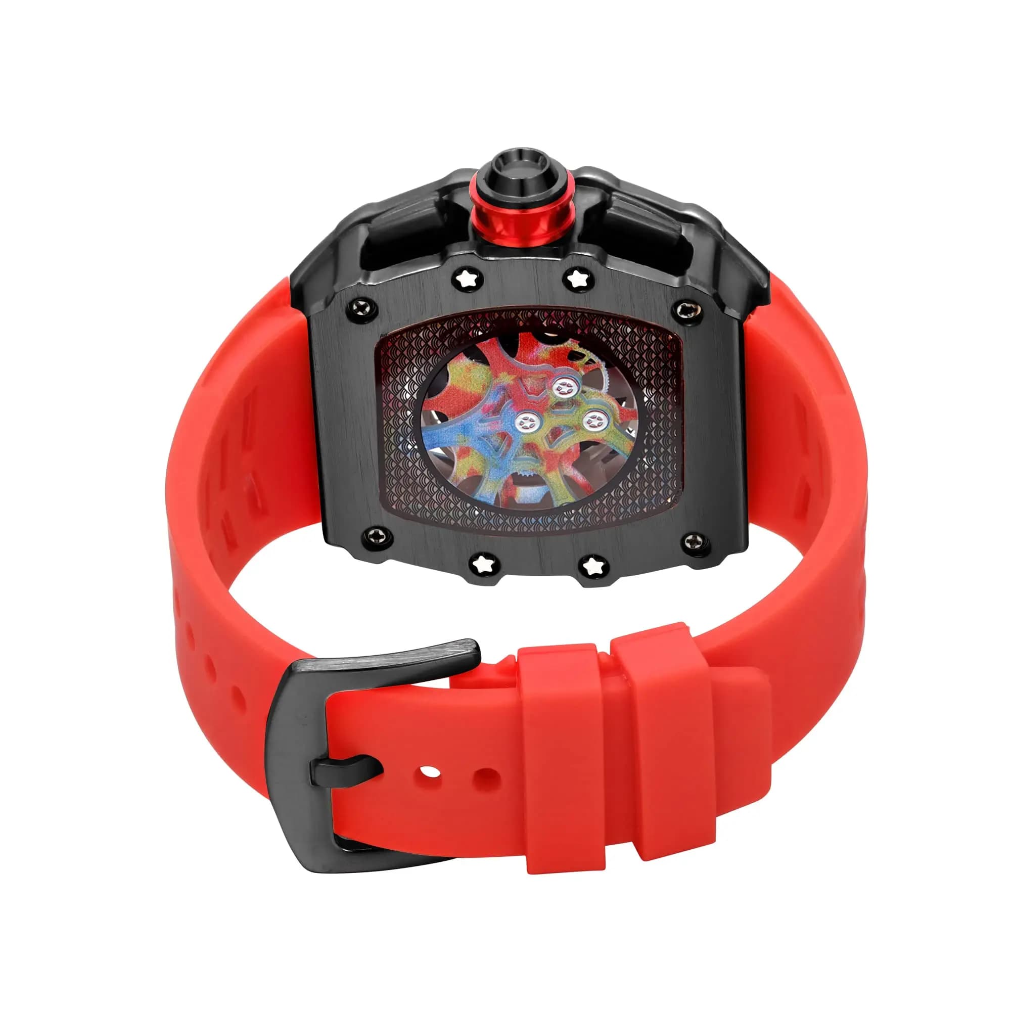 Montre homme luxe tonneau quartz graffiti cadran automatique date étanche sport élégante