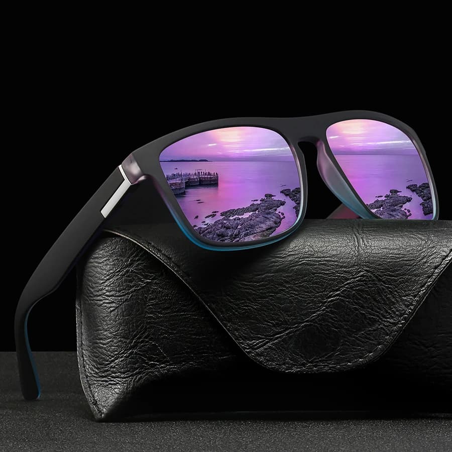 Lunettes de soleil carrées tendance pour hommes et femmes - Conduite, pêche, randonnée légères