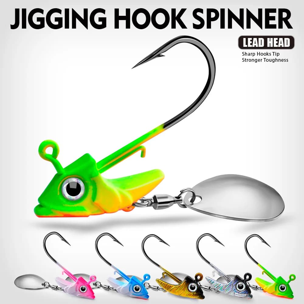 Lot de 5 têtes plombées crankbait pour leurres souples, 7g à 15g, pour pêche aux leurres