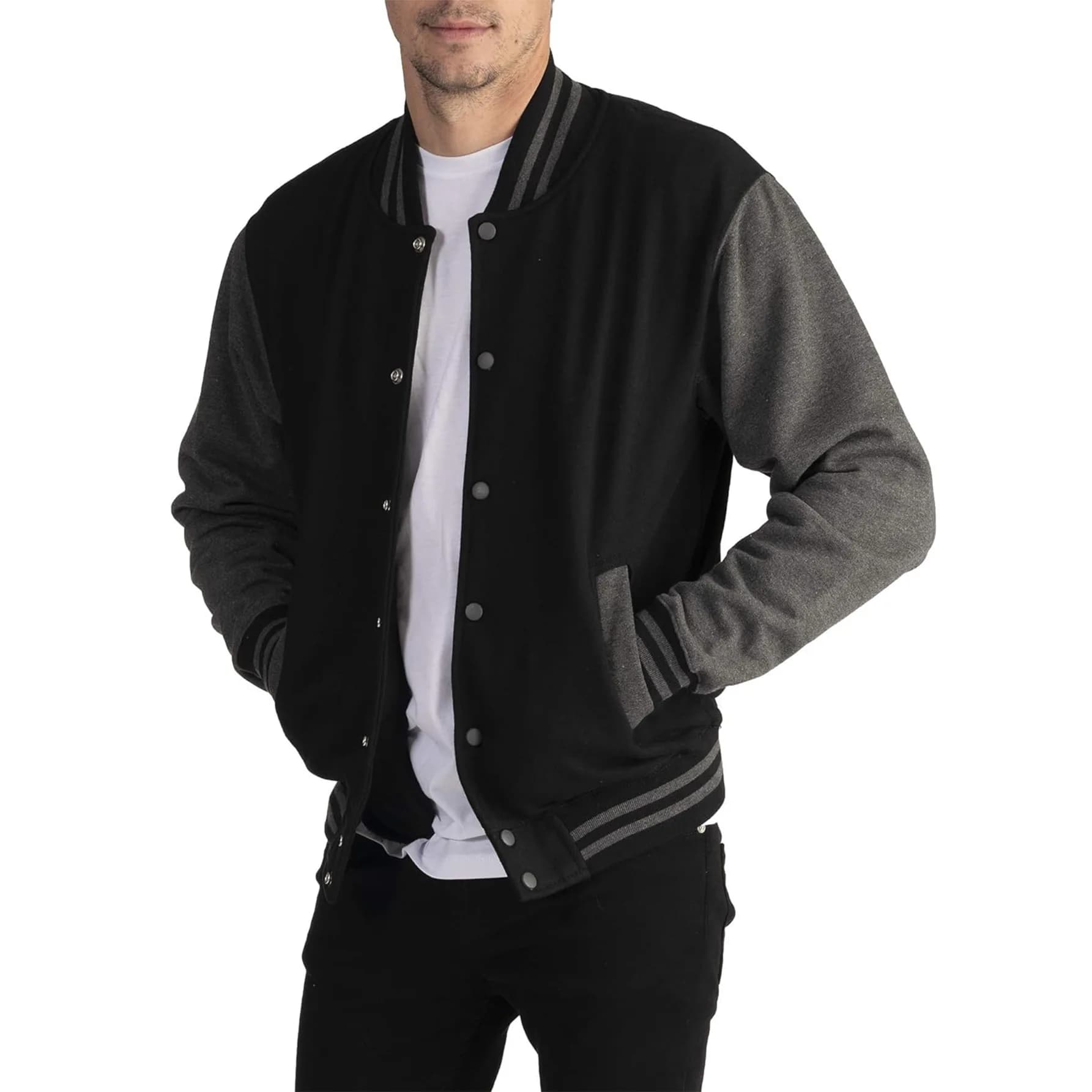 Bomber baseball loose homme 2023 américain tendance taille plus pêche confortable