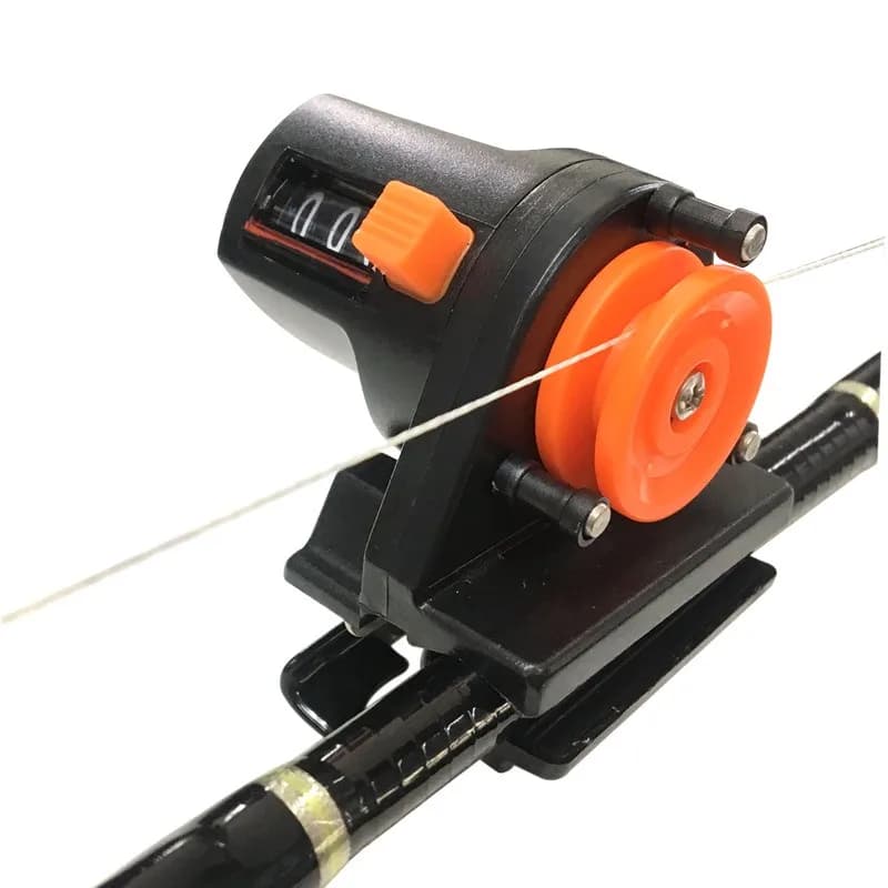Compteur profondeur ligne pêche 0-999m avec support canne - Outil mesure longueur matériel Pesca
