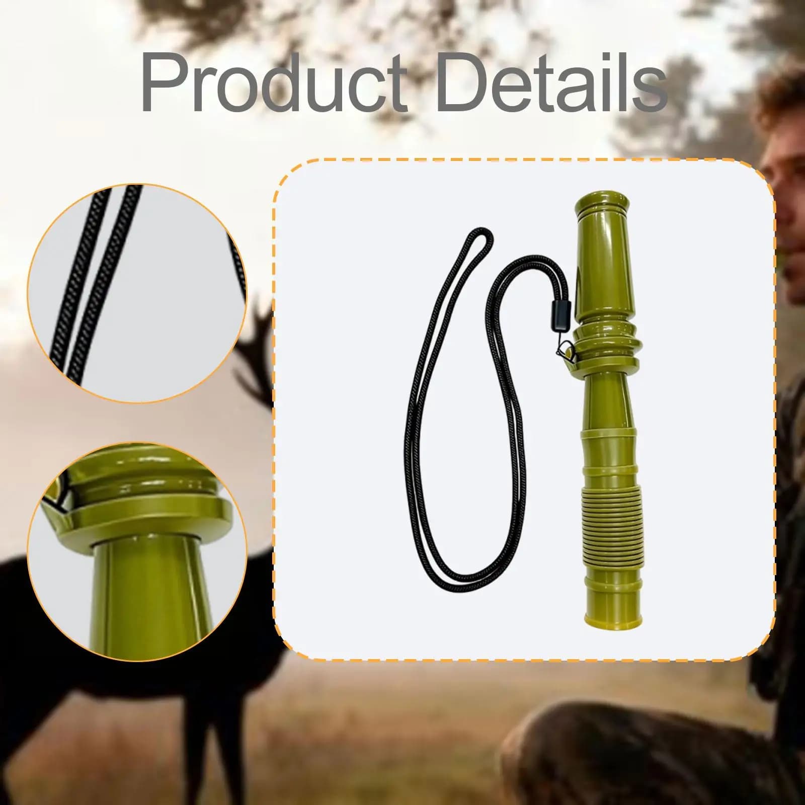 Sifflet appel faon réglable ABS - Leurre chevreuil résistant intempéries chasse ferme