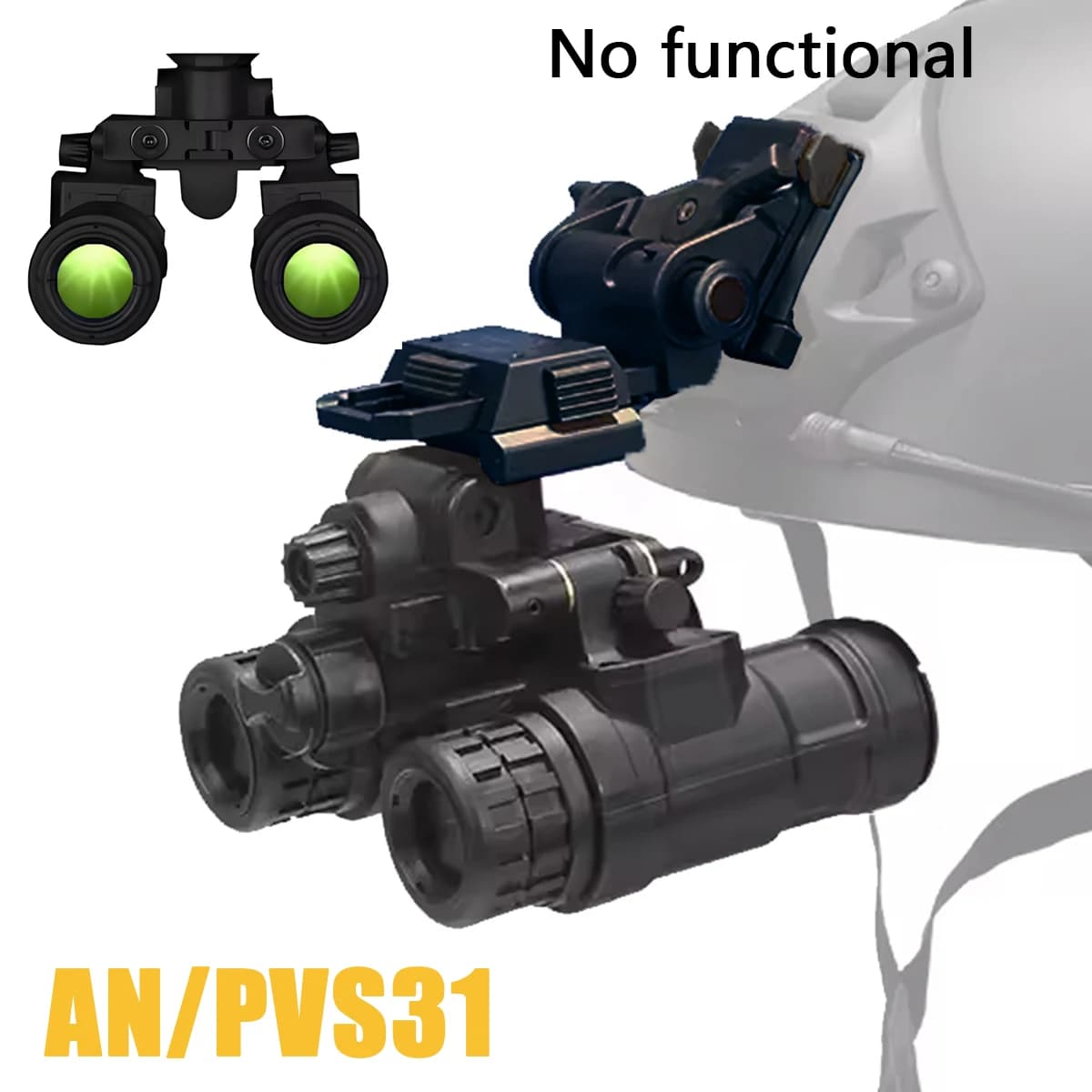 Simulateur jumelles vision nocturne AN/PVS31 pêche - Réplique réaliste sans fonction