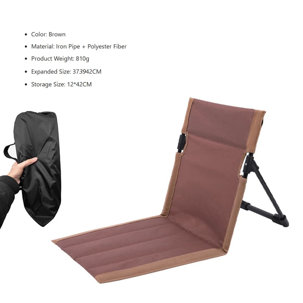 Chaise paresseuse pliante avec coussin pour pêche jardin parc et pique-nique