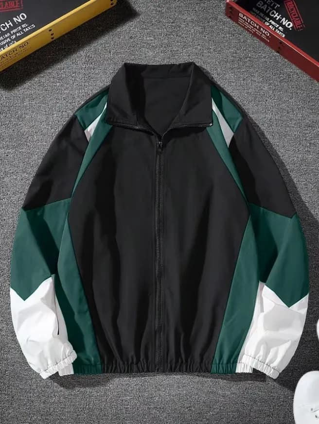 Veste color block légère pour homme décontractée voyage coupe-vent résistante cadeau petit ami
