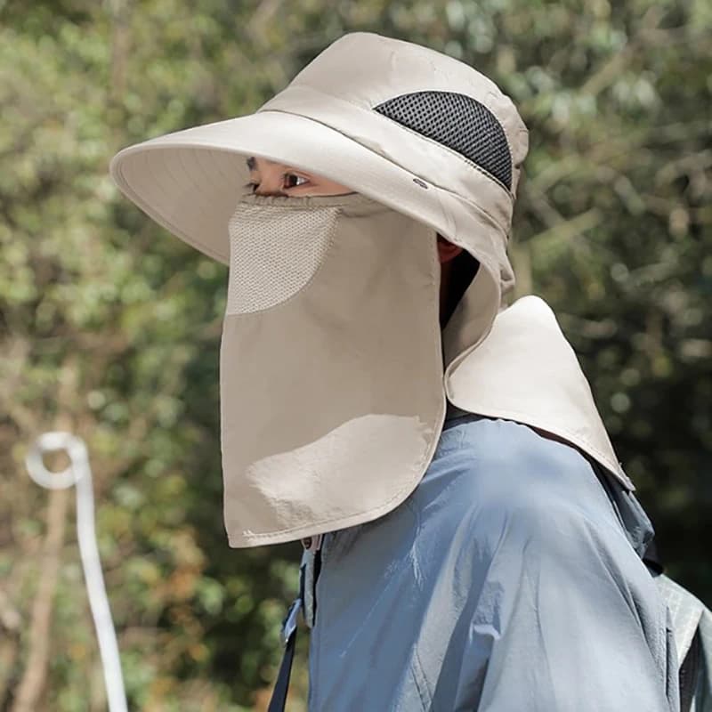 Chapeau pêche été protection UV avec rabat nuque - Casquette randonnée chasse homme femme