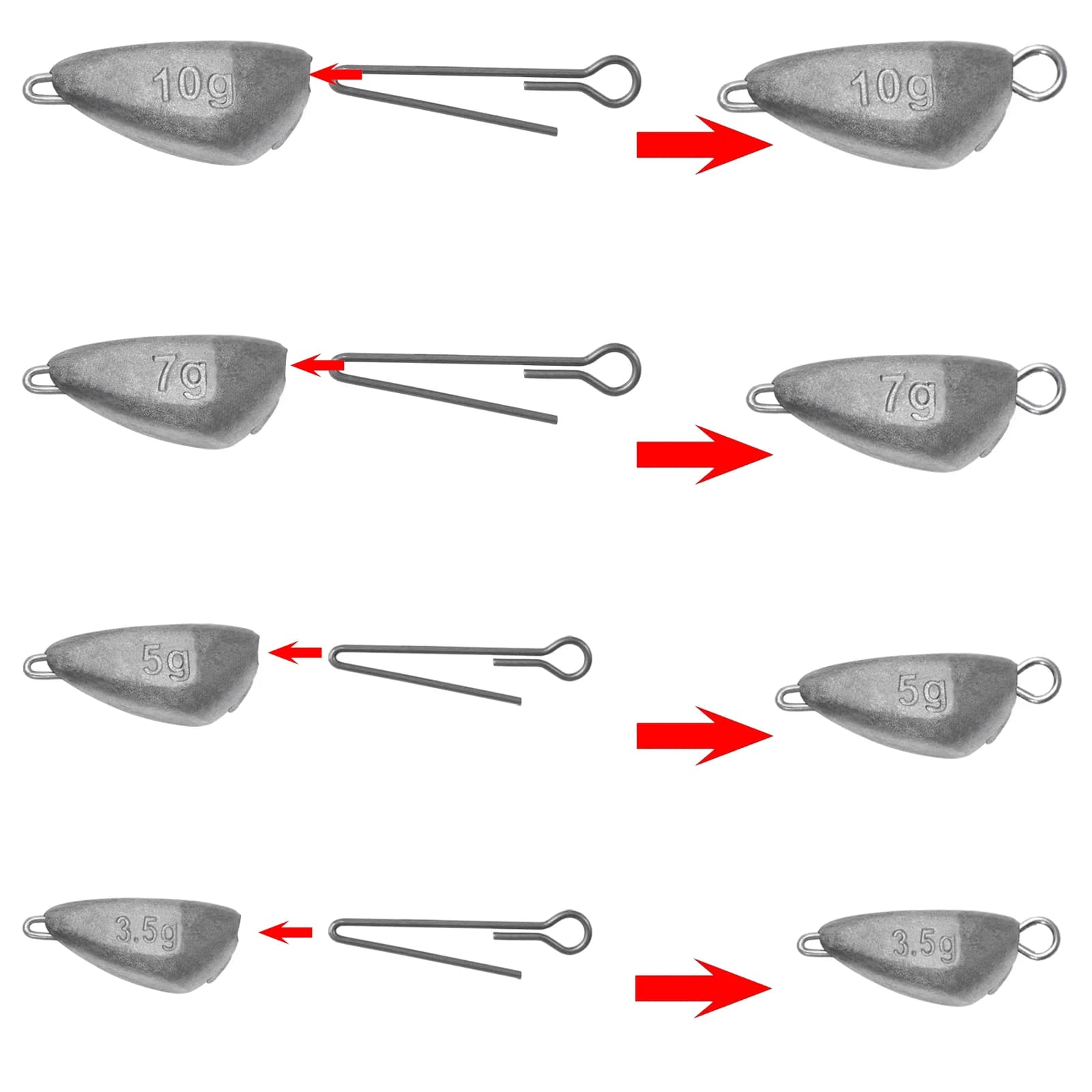 5 plombs de pêche SAMOLLA tête de jig pour leurres crank hook accessoires de pêche indispensables
