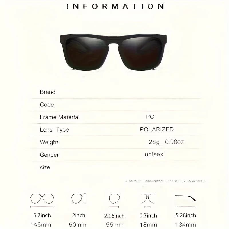 Lot 2 paires lunettes carrées polarisées pêche - Anti-éblouissement été vacances voyage conduite