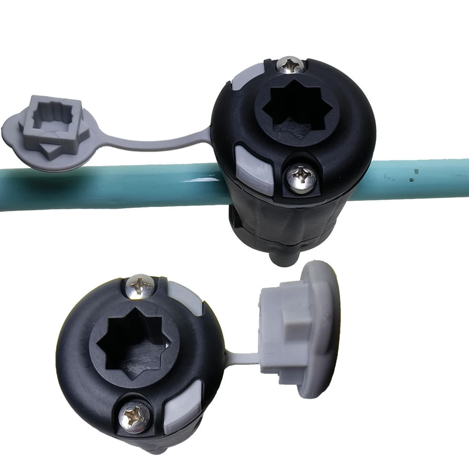 Support de canne à pêche pour kayak - Fixation rail facile à installer pour barres rondes ou carrées 12-38mm