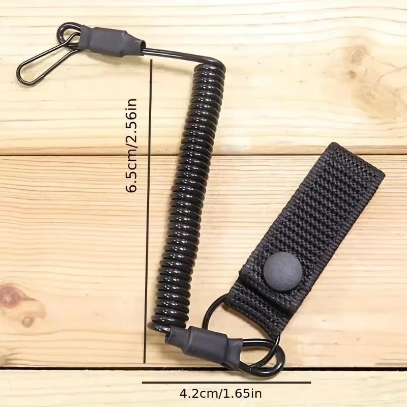 Cordon élastique tactique anti-perte sécurité ressort pêche accessoires clé lampe équipement