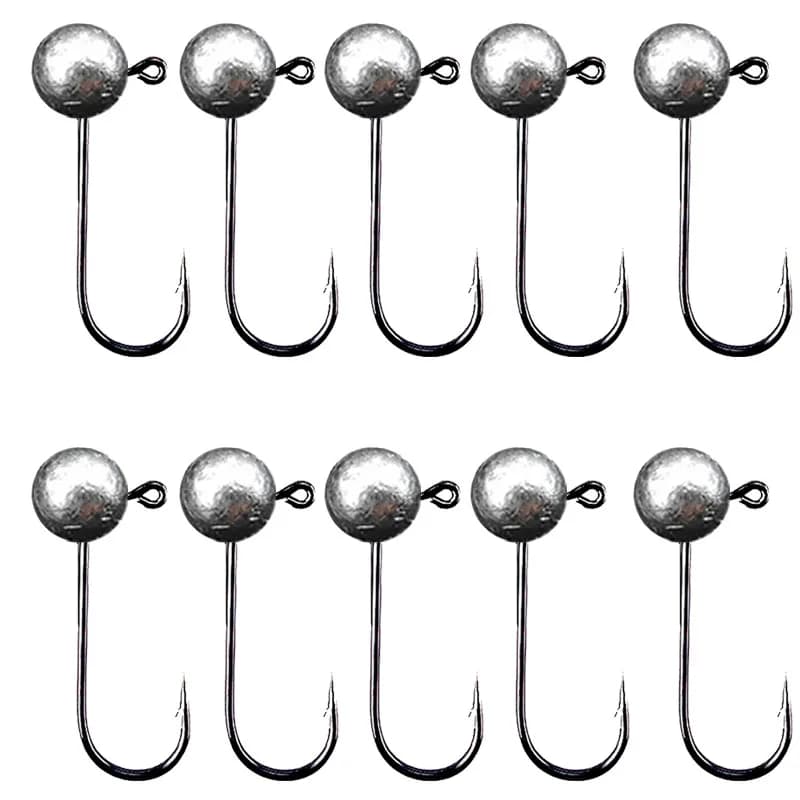 Lot de 10 têtes plombées rondes pour leurres souples 1g 2g 3.5g 5g 7g 10g hameçon