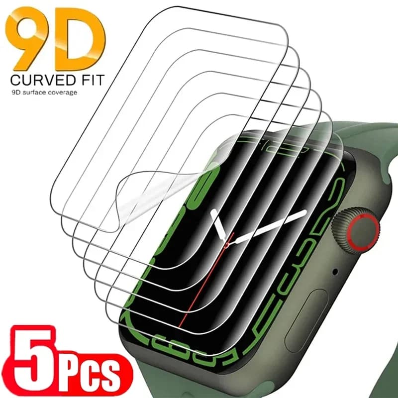Protections écran hydrogel 5 pièces pour Apple Watch Ultra 49mm et modèles 40-45mm pêche étanche
