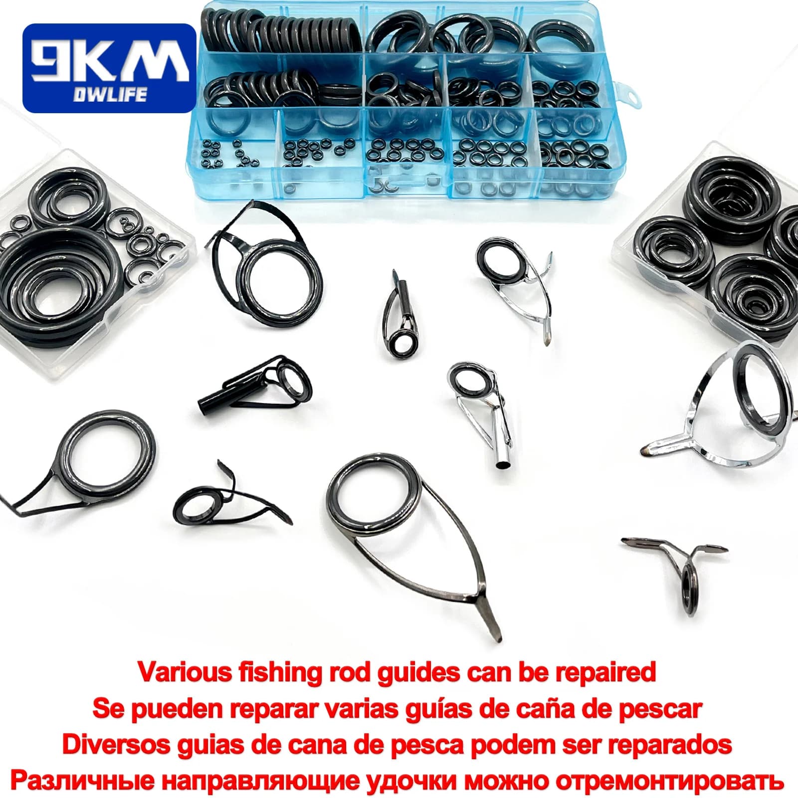 Kit réparation canne pêche 26 pièces - Anneaux céramique guides alconite remplacement