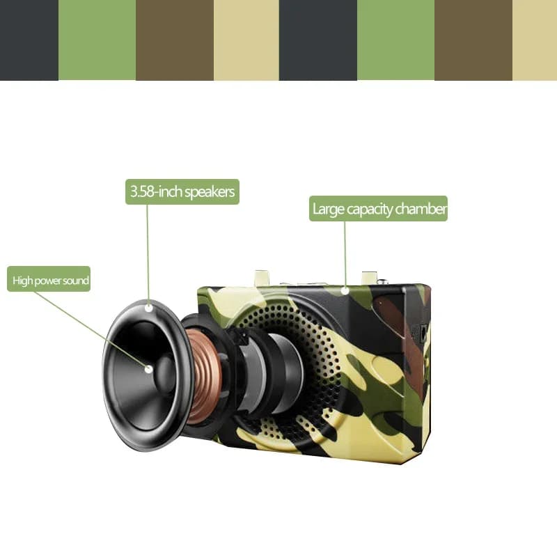 Haut-parleur appâts électronique 48W camouflage - Kit MP3 télécommande pour chasse attraction