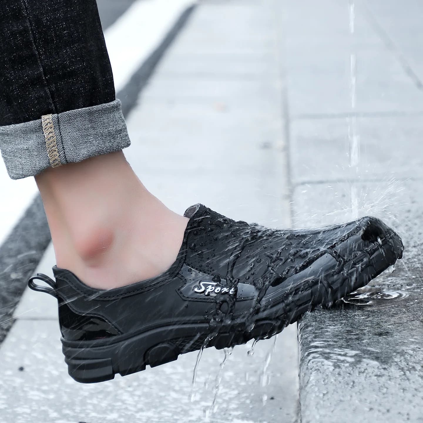 Bottes de pluie homme basse imperméables anti-dérapantes résistantes pour cuisine travail