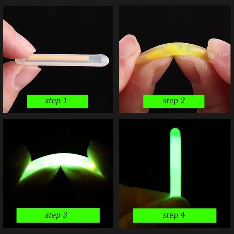 Lot de lumières fluorescentes Firefly pour canne à pêche nocturne - 5 à 50 pièces flottantes lumineuses