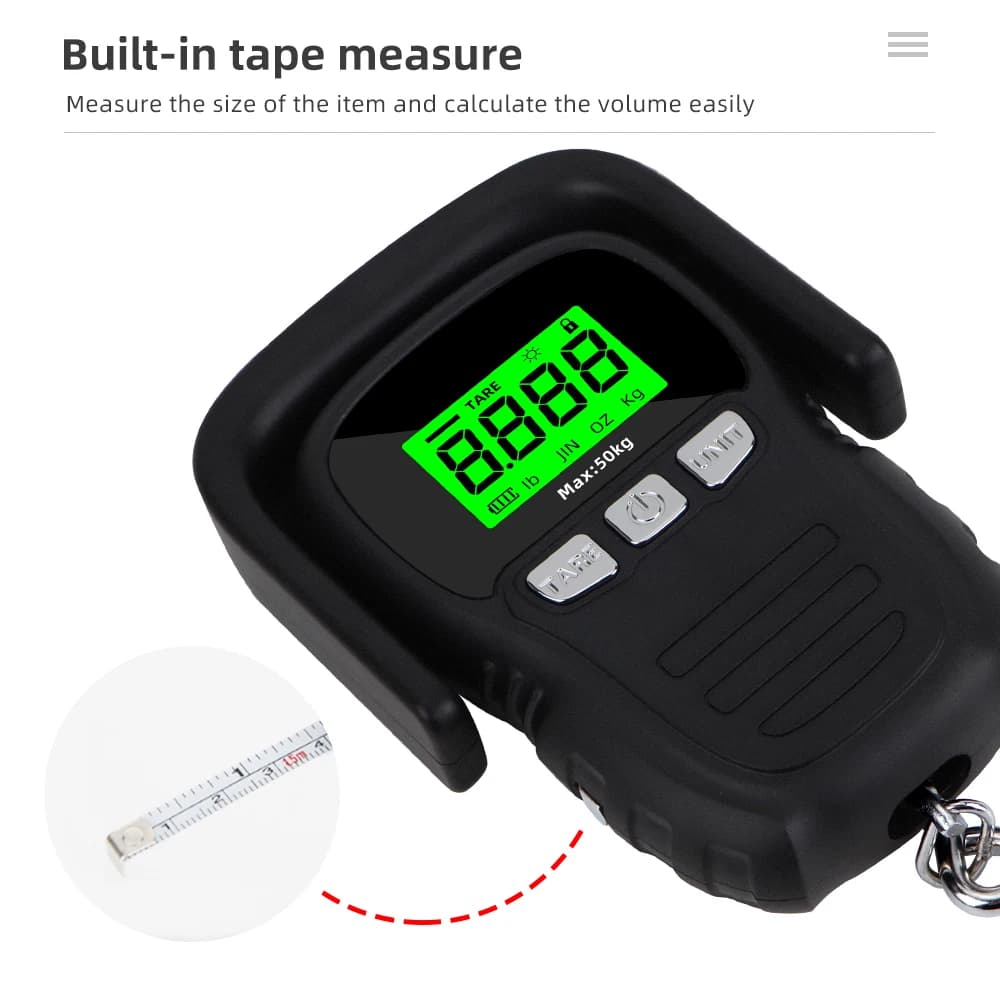 Balance digitale portable 50kg/5g avec écran rétroéclairé pour pêche et voyage