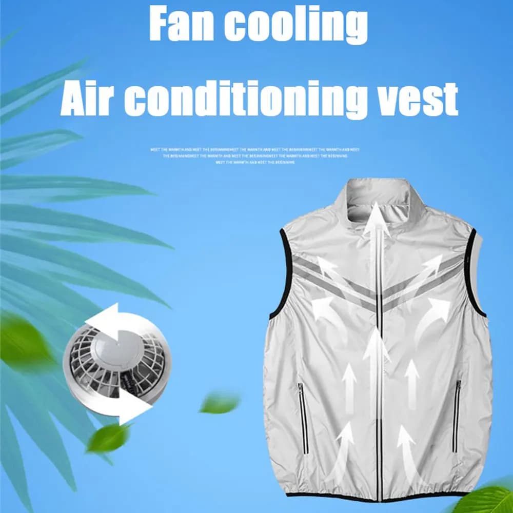 Gilet rafraîchissant sans manches résistant chaleur travail été ventilateur climatisation homme femme